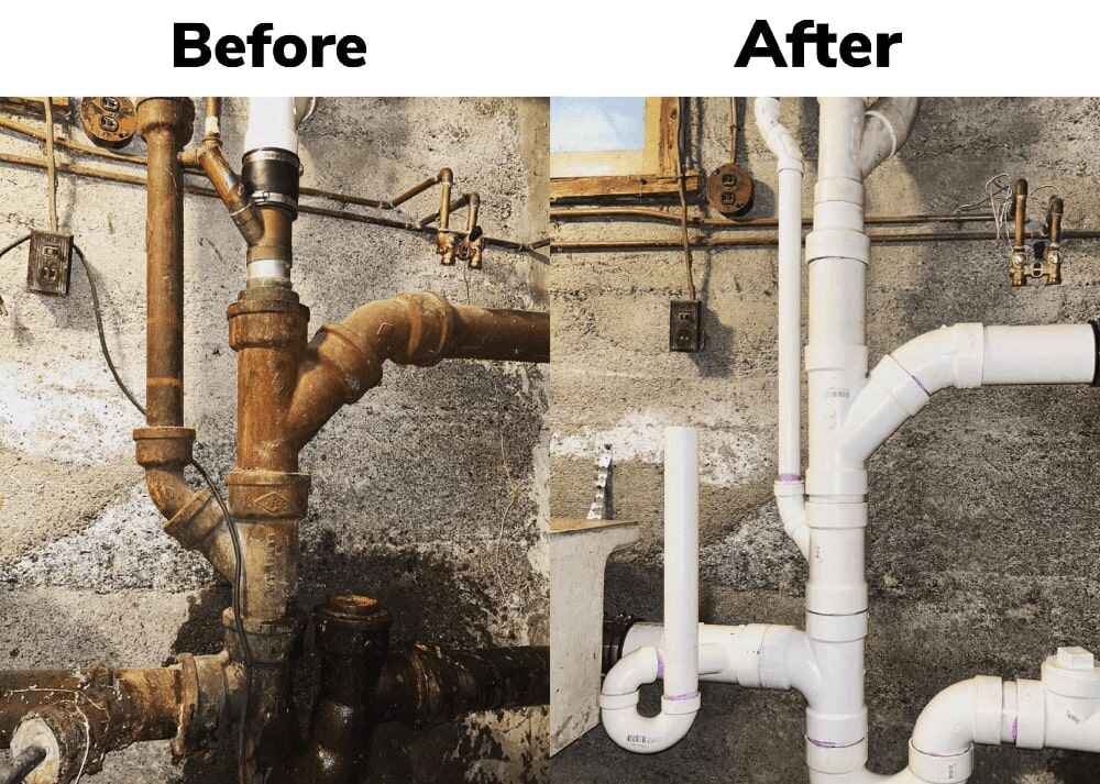 Before and After Drain Cleaning