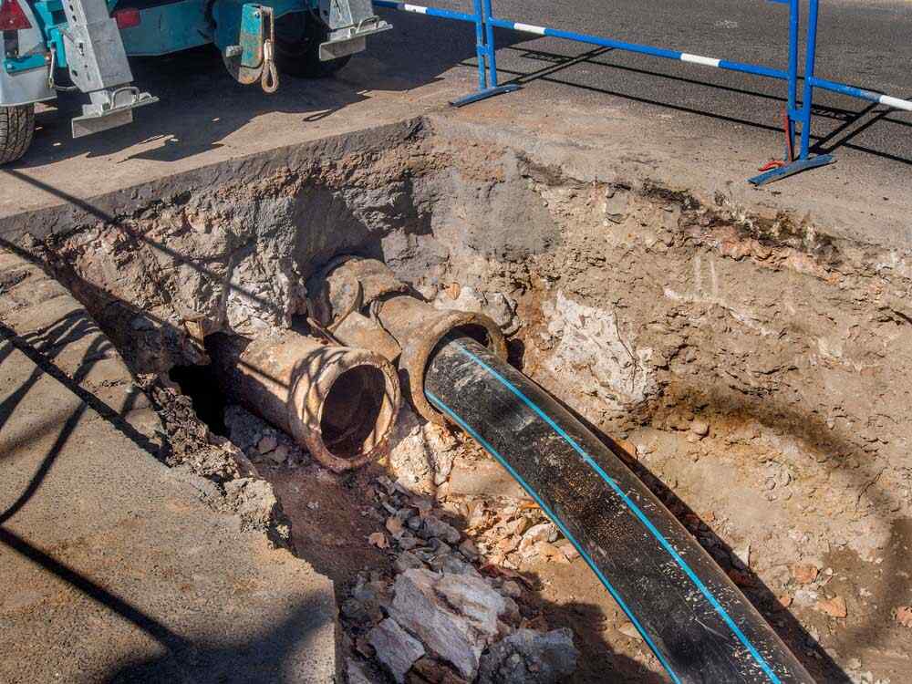 Broken sewer line