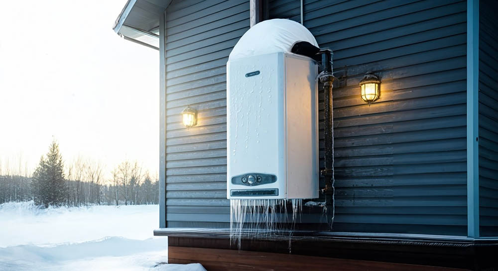 frozen water heater